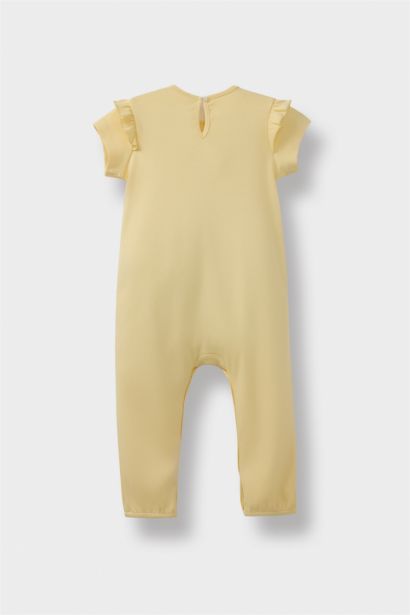 Baby Girl Newborn Printed Ribbed Camisole Jumpsuit