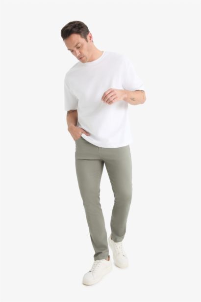 Slim Fit Dokulu Pantolon
