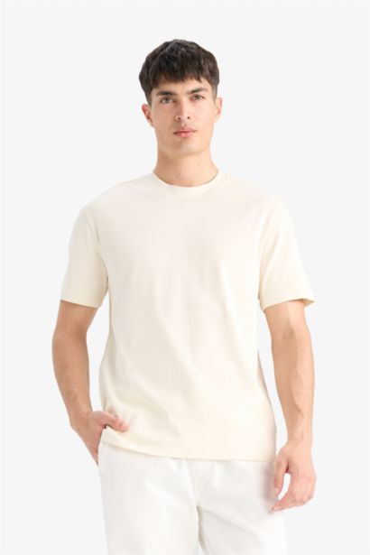 Cotton Regular Fit Crew Neck Basic T-Shirt
