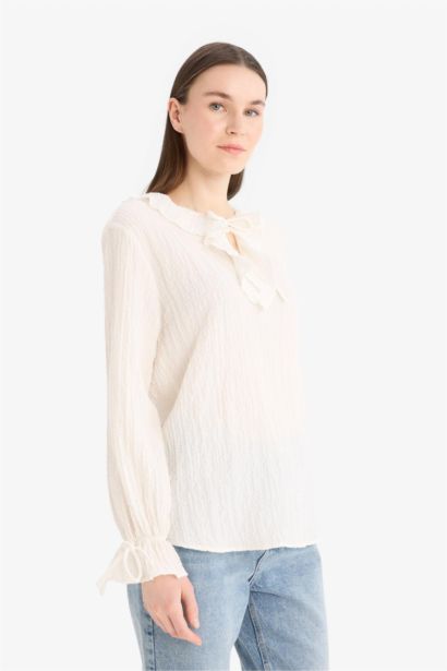 Crinkle Viscose Long Sleeve Tunic