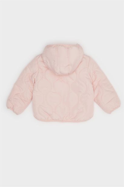 Rüzgar Geçirmez Su Geçirmez Kapitoneli Kapüşonlu Çıtçıtlı Şişme Mont Kız Bebek