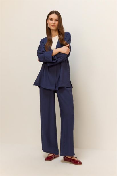 بنطلون كرنكيل وايد ليج برجل واسع