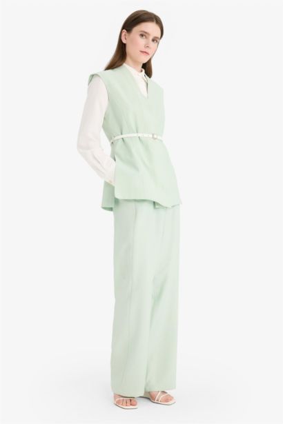 Wide Leg Basic Trousers