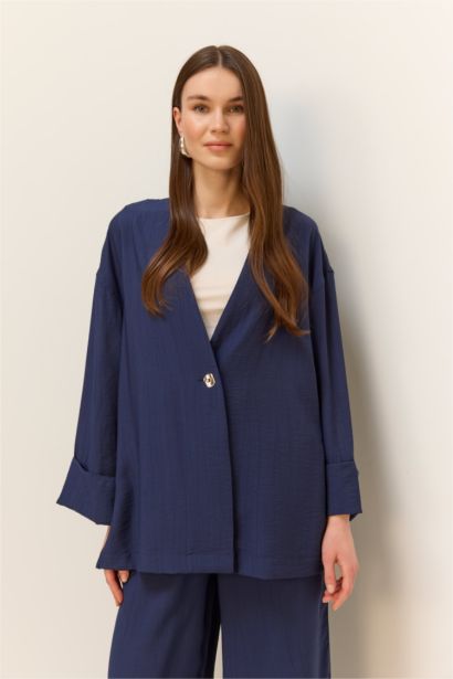 Tunique à manches longues et col en V Coupe décontractée