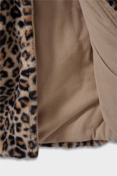 جاكيت فرو بيبي بناتي تايجر بغطاء للرأس