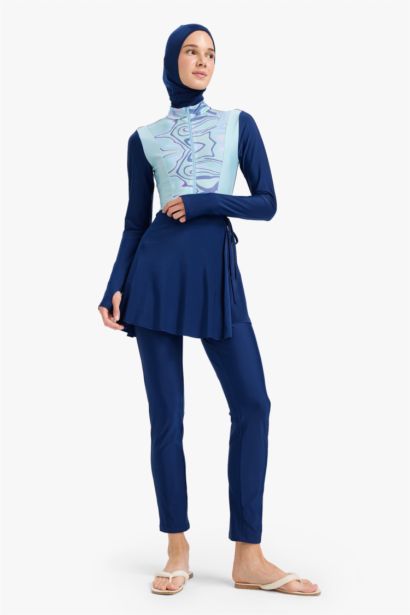 Regular Fit Quick Dry Printed 5 Piece Burkini Set