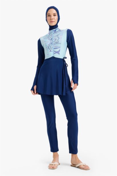 Regular Fit Quick Dry Printed 5 Piece Burkini Set