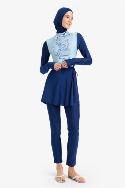 Regular Fit Quick Dry Printed 5 Piece Burkini Set