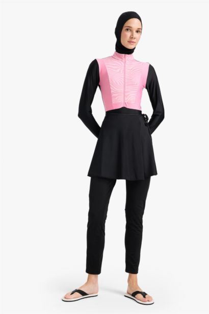 Regular Fit Quick Dry Printed 5 Piece Burkini Set