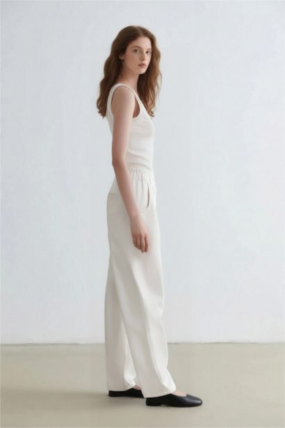 Elastic Band Paperbag Fit Trousers