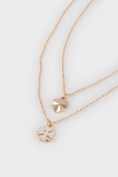 Woman 2 Piece Gold Necklace