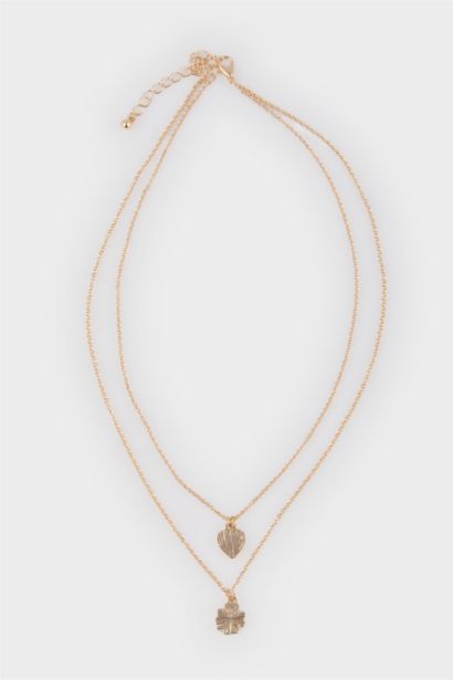 Woman 2 Piece Gold Necklace