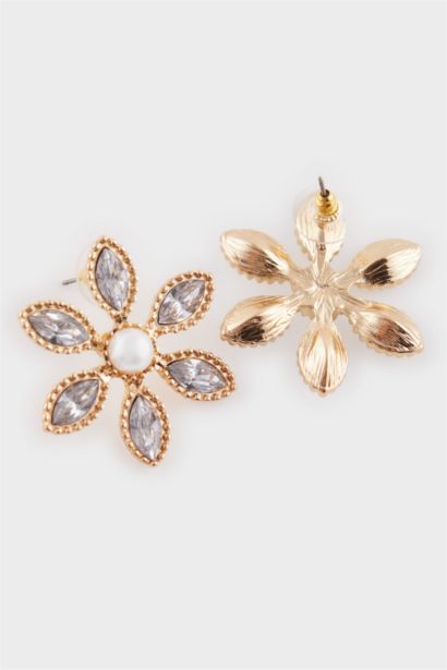 تراجي نسائي ذهبي على شكل زهرة