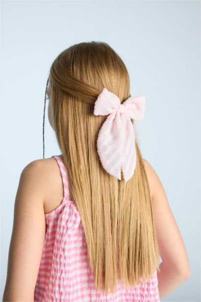 Детская заколка-клипса с разноцветной лентой