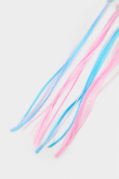 Lot de 4 Pinces cheveux colorées avec mèches pour fille