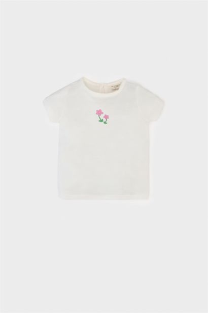 Ensemble T-shirt et Salopette fleurie pour bébé fille