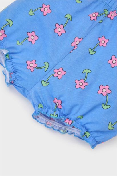 Ensemble T-shirt et Salopette fleurie pour bébé fille