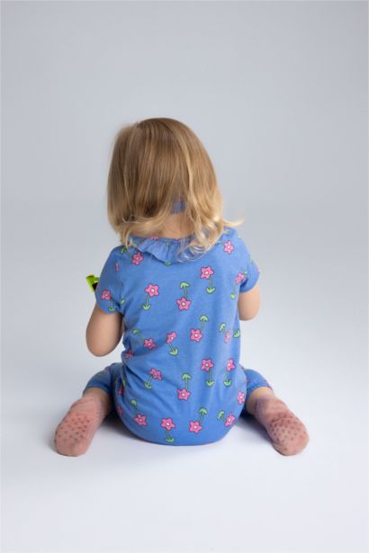 Ensemble Combinaison imprimée avec Bandeau pour bébé fille