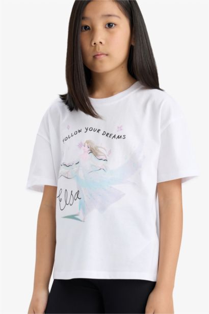 Girl Frozen Relax Fit Crew Neck Short Sleeve T-Shirt