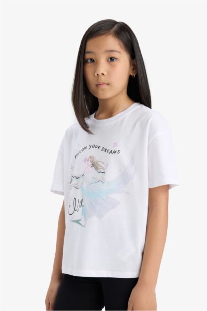 Girl Frozen Relax Fit Crew Neck Short Sleeve T-Shirt