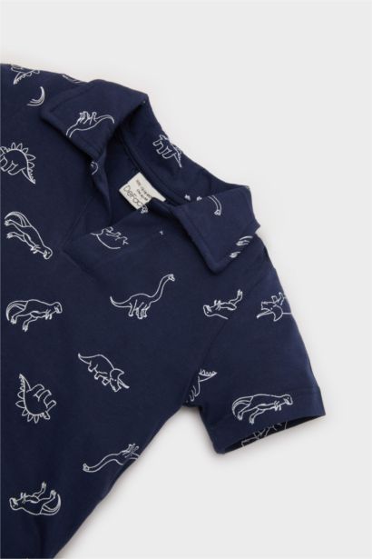 Baby Boy Dinosaur Patterned Shirt Denim Shorts 2 Piece Set