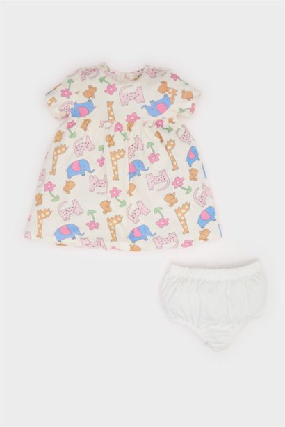 Baby Girl Animal Patterned Corduroy Camisole 2 Piece Set