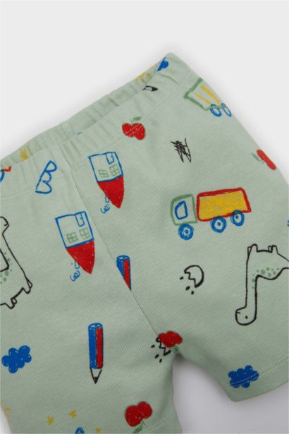 Baby Boy Dinosaur Printed Snap Body Shorts 2 Piece Set