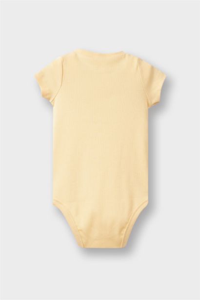 2'li Takım Baskılı Fitilli Kaşkorse Kısa Kollu Çıtçıtlı Body Şort Erkek Bebek