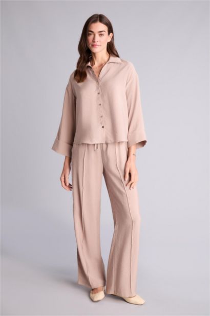 Wıde Leg Yüksek Bel Modal Pantolon