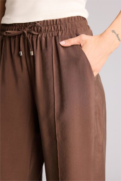 Wıde Leg Yüksek Bel Düz Paça Modal Pantolon