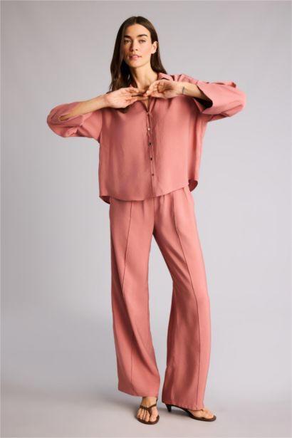 Wıde Leg Yüksek Bel Modal Pantolon