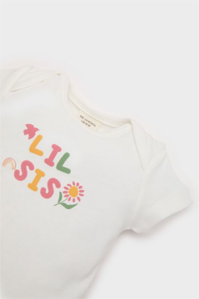 Baby Girl Short Sleeve Snap Body