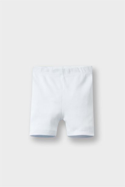 2'li Takım Baskılı Kısa Kollu Fitilli Kaşkorse Tişört Beli Lastikli Şort Kız Bebek