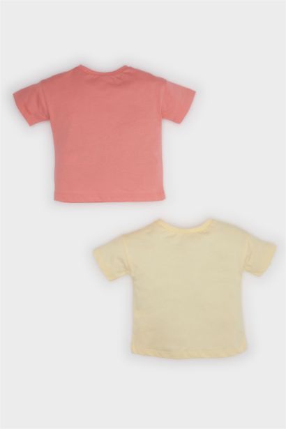Lot de 2 T-shirts imprimés à manches courtes pour bébé fille