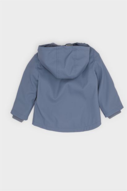 Baby Boy Waterproof Ribbed Sleeve Hooded Jacket