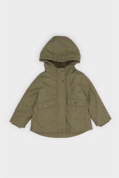 Veste imperméable à capuche et poches fonctionnelles pour bébé garçon