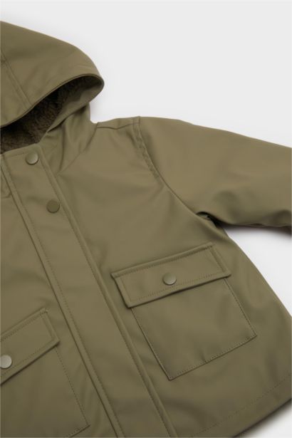 Veste imperméable à capuche et poches fonctionnelles pour bébé garçon