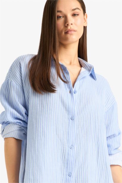 Oversize Fit Muslin Long Sleeve Shirt