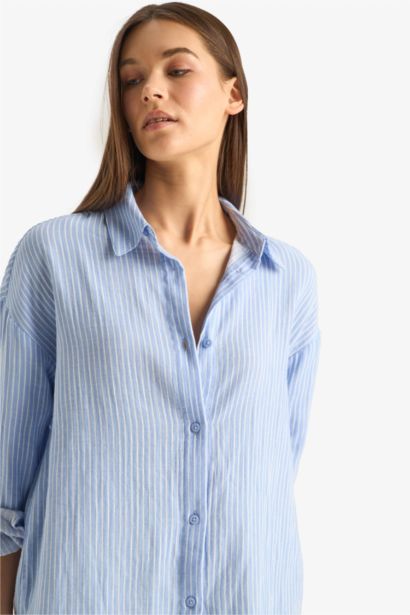 Oversize Fit Muslin Long Sleeve Shirt