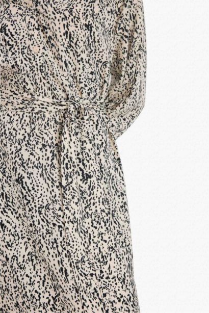 Animal Print Half Sleeve Maxi Dress