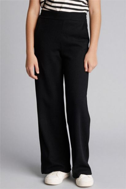 بنطرون بناتي وافل وايد ليج برجل واسع