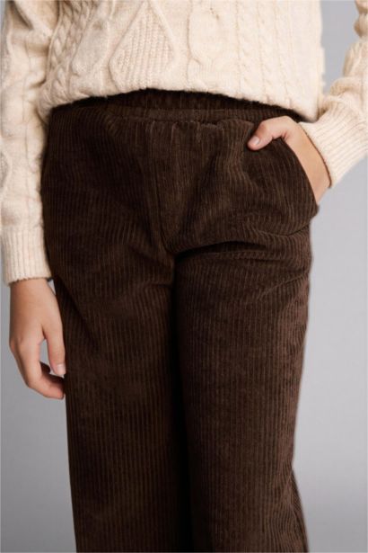 Pantalon en velours côtelé Wide Leg pour fille