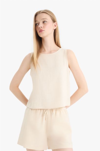 Coool қалыпты пішім с мойын Жеңсіз Блуза