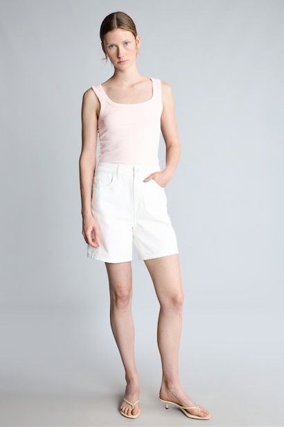 Slim Fit Basic Round Neck Ribbed Camisole Top