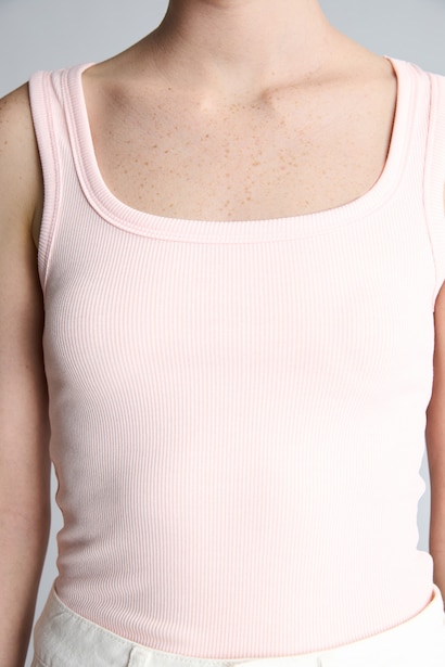 Slim Fit Basic Round Neck Ribbed Camisole Top