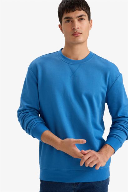 Regular Fit Cotton Basic Sweatshirt