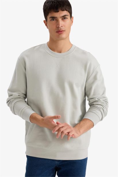 Regular Fit Cotton Basic Sweatshirt
