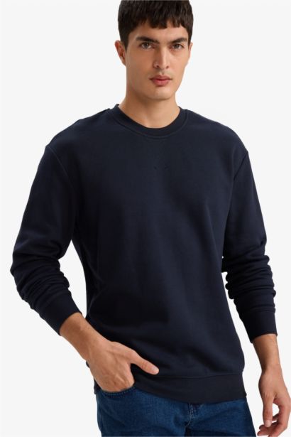 Regular Fit Cotton Basic Sweatshirt