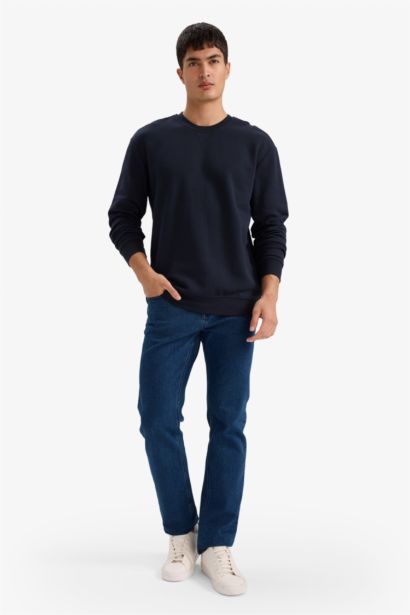 Regular Fit Cotton Basic Sweatshirt