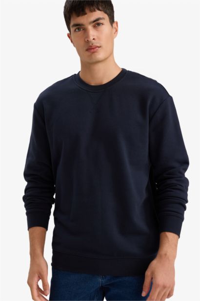 Regular Fit Cotton Basic Sweatshirt